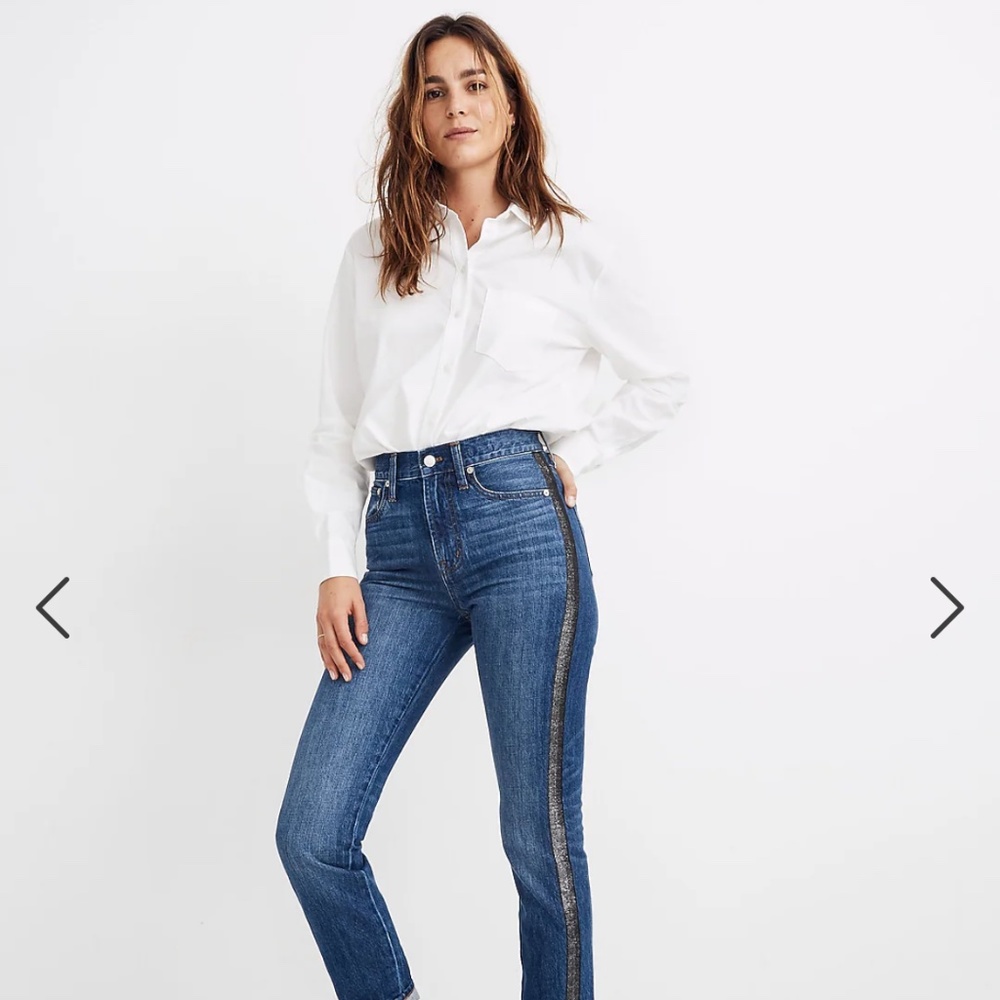 Madewell The Perfect Vintage Jean: Metallic Tuxedo Stripe Edition